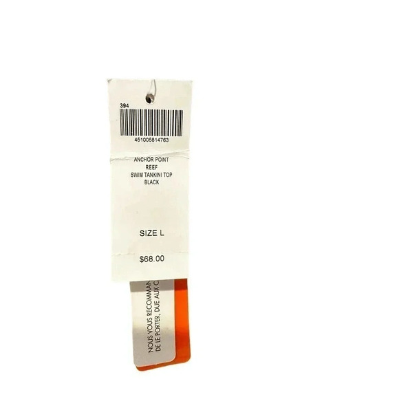 NWT Soma Women's Black & White Striped Sleeveless Tie Neck Tankini Top Size L - Picture 4 of 4